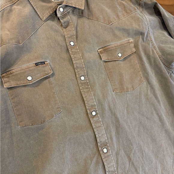 Poncho Men's Catulla Brown Denim Shirt size XXL - Picture 5 of 13